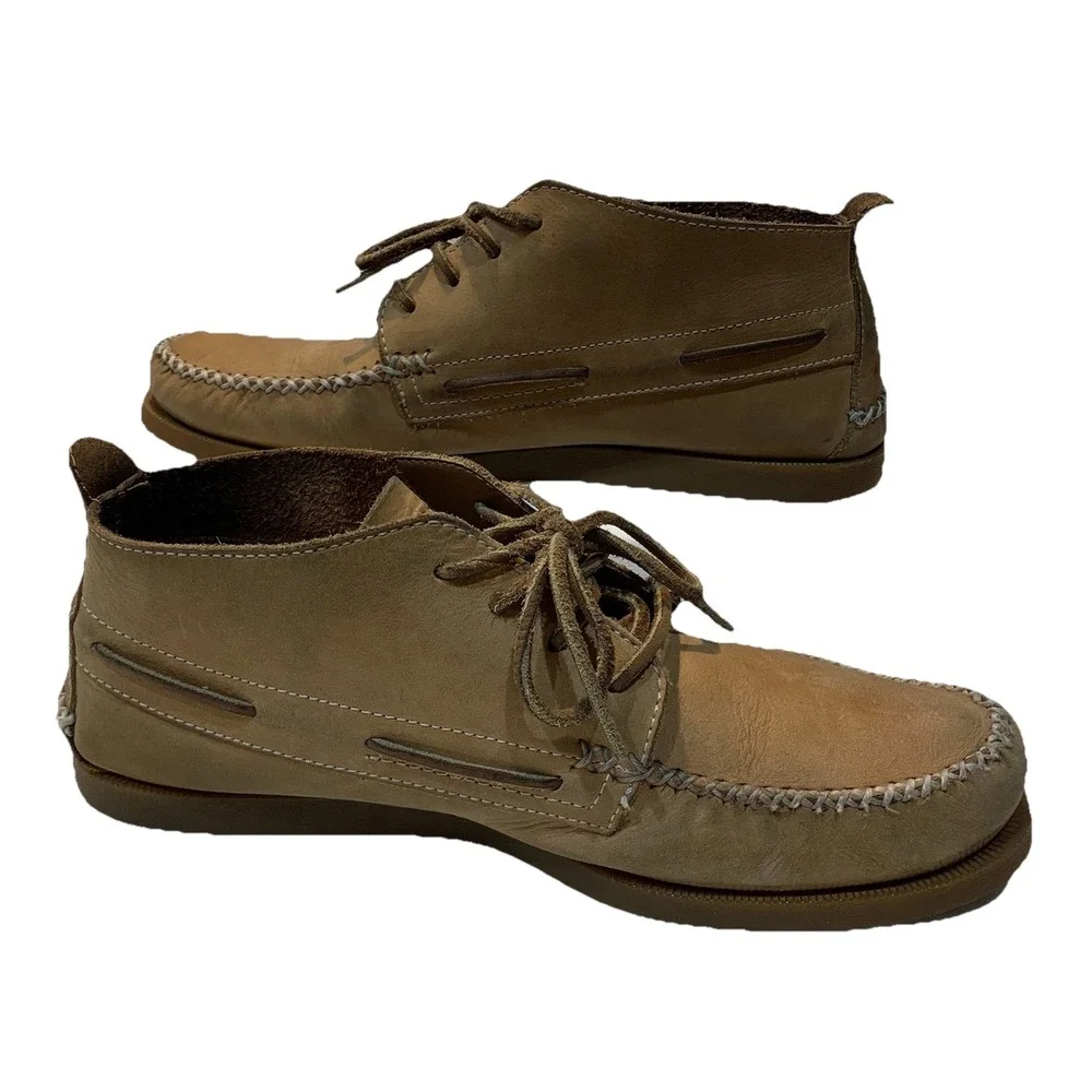 Sperry Top-Sider Tan Leather Moc Toe Chukka Ankle Boots Men's 11 M Boat Shoes